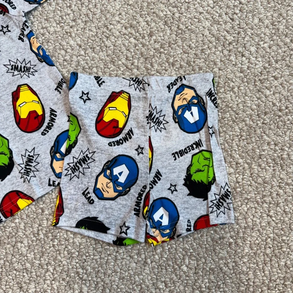 Kids Marvel Avengers Pajamas Size 6 Short Sleeve Shirt‎ Shorts Set
